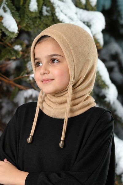 HÜRREMBONE SARAYDAN GELEN GÜZELLİK Bej Genç Bağcıklı Peluş Balaklava Boyunluk...