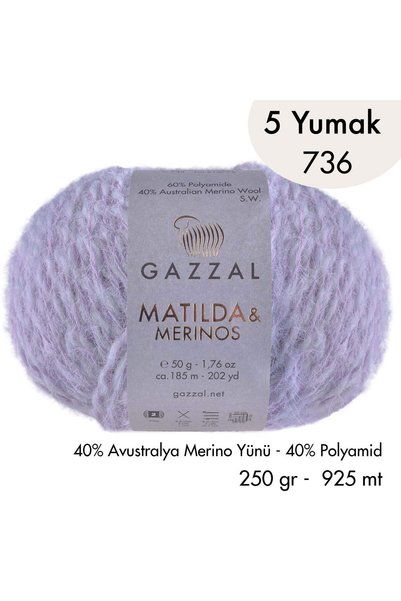 Gazzal Matilda 736- Pack of 5 - 250 Gr - New