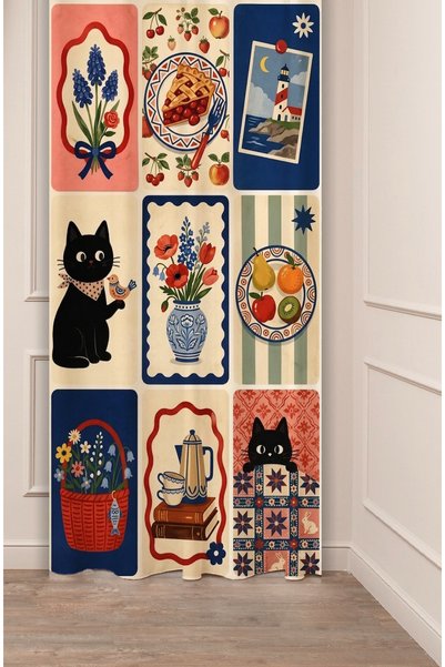 GREENDECOR Vintage Masal Dünyası Sevimli Kediler ve Doğa Cozy Konseptli Butik...