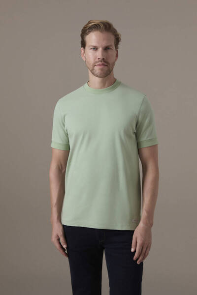 Hemington Brushed Pamuk Rahat Kesim Bisiklet Yaka Açık Yeşil T-Shirt
