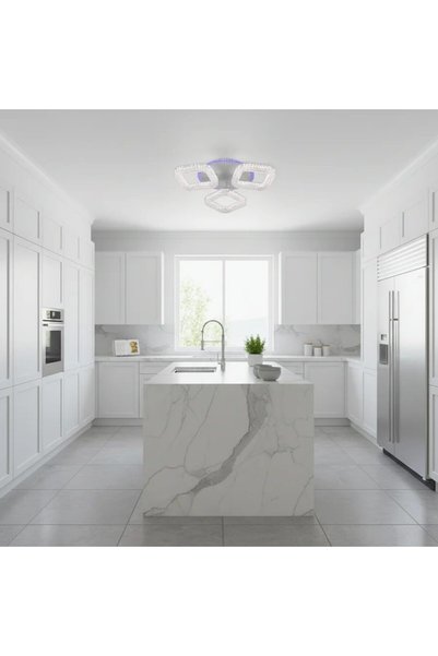 Flippy RENATO Nobile LED Ceiling Light with Remote Control and Crystal, 39W, ...