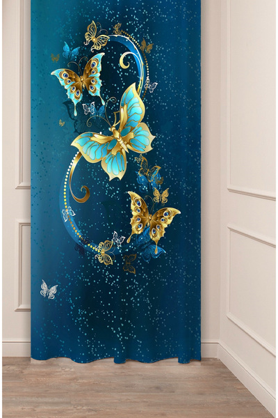 GREENDECOR Cortina de fundal digitală cu model de poveste cu fluturi (UN ARIP...