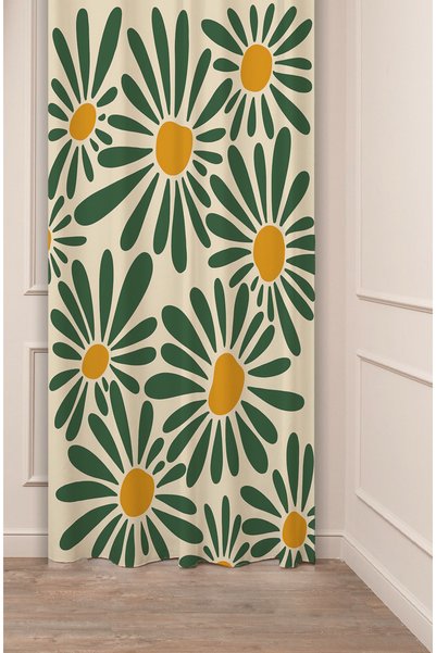 GREENDECOR Κουρτίνα φόντου με ψηφιακό σχέδιο με τύπωμα με μοτίβο μποέμ με φύλ...