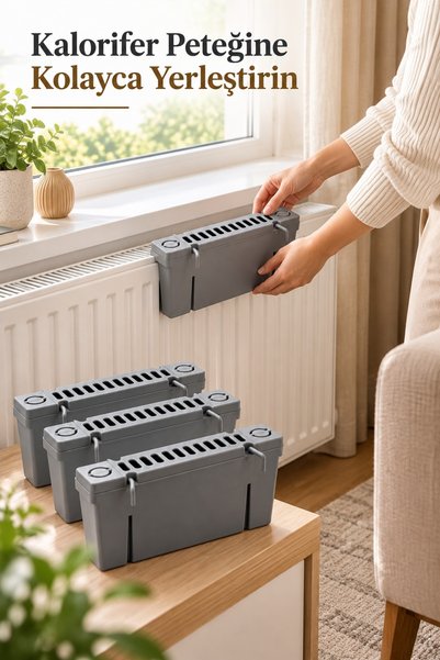 URVE Humidifier Heating Radiator Water Bottle Set of 4 Gray