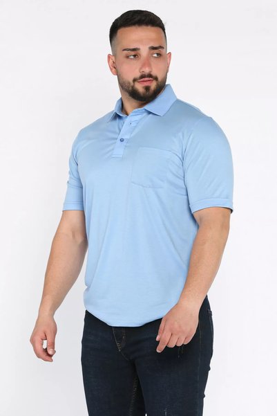 TOZLU Polo Collar Half Buttoned Pocketed Men's T-Shirt