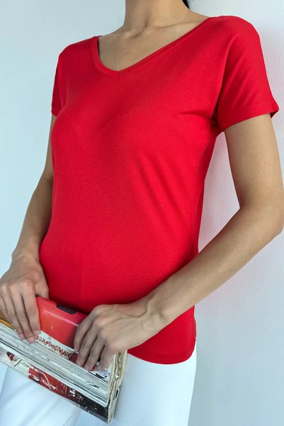 TOZLU Tricou de damă cu decolteu în V, față și spate