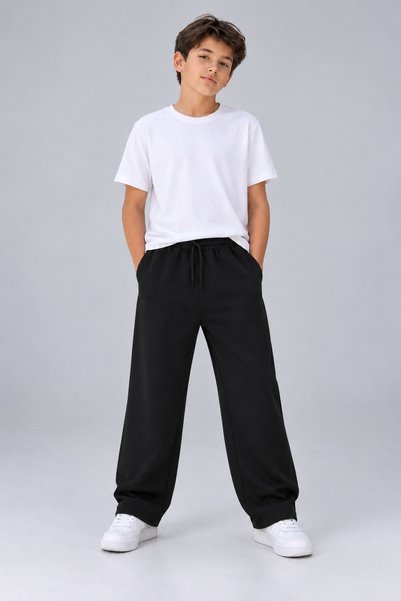 Joi Kids Erkek - Kız Çocuk Wide Leg (Geniş Paça) Rahat Kesim Eşofman Altı