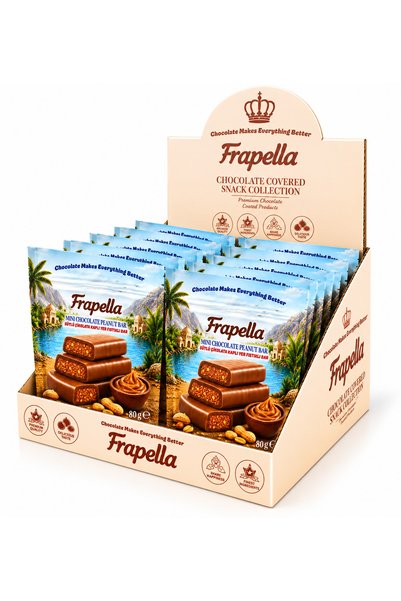 Frapella Sütlü Çikolata Kaplı Deniz Tuzlu Yer Fıstıklı Bar 80 Gr. x 6 Adet