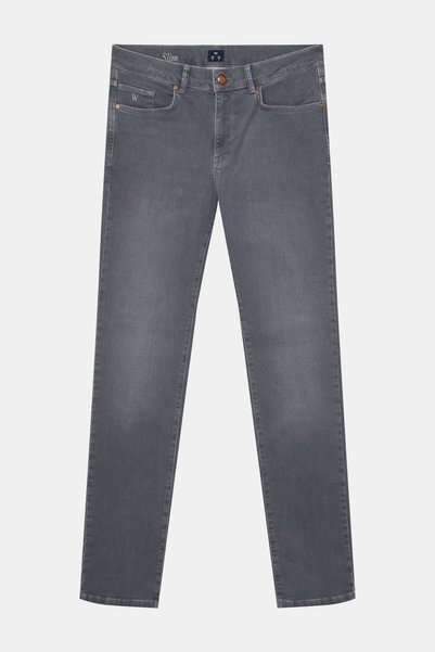 W Collection GRİ DAR PAÇA BEŞ CEP JEAN PANTOLON