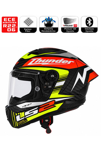 LS2 LS2FF805 Thunder GP Aero Replica 805 Motor Kaskı Siyah