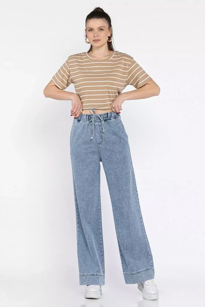 TOZLU Wide Leg Jeans with Elastic Waist