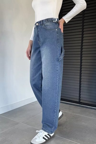 TOZLU Pantaloni de damă din denim cu croială lejeră