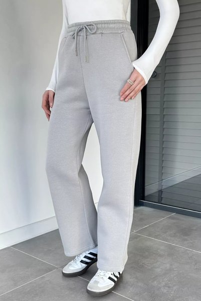 julude Women's lace-up three-thread raised wide leg palazzo bottom tracksuit