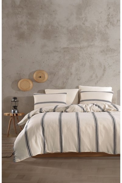 destinyhometex Premium 100% Cotton King Size Muslin Duvet Cover Set 220X240 cm