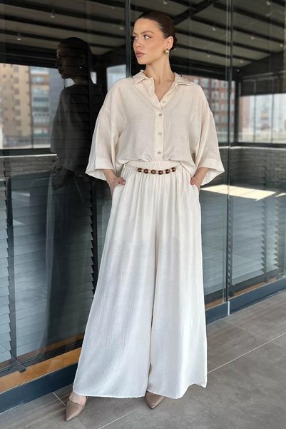 TOZLU Women's Short Sleeve Shirt and Pants Two-Piece Set