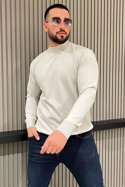 TOZLU Pulover pentru bărbați Half Fisherman Knitwear