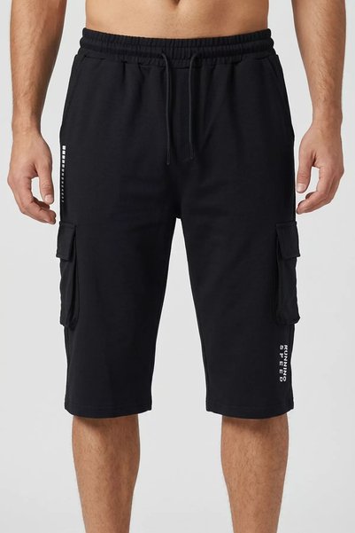 TOZLU Men's Elastic Waist Cargo Pocket Shorts