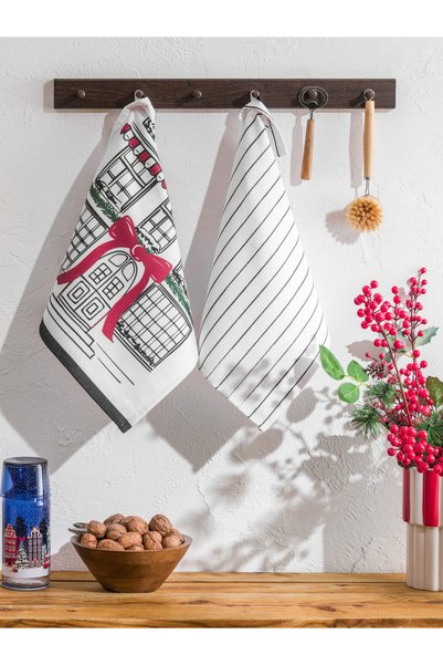 LC Waikiki I New Year's Themed Tea Towels 2-Pack 40X50 cm from Freezen Store