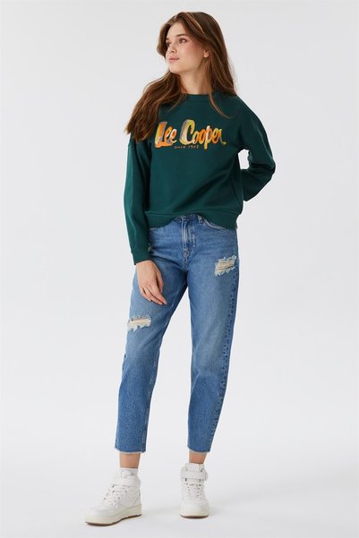 Lee Cooper Marlyn Висока талія Зручний крій Звужені штанини 100% бавовна Сині...