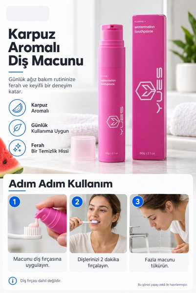 YUES Watermelon Toothpaste Karpuz Aromalı Beyazlatıcı Diş Macunu