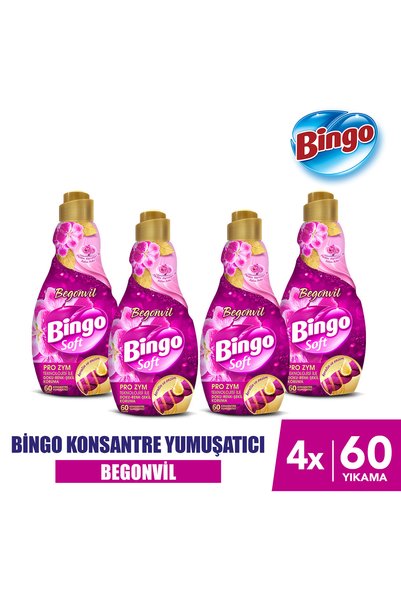 Bingo Soft Konsantre Çamaşır Yumuşatıcısı Begonvil 1440 ml X 4 Adet
