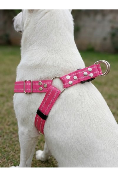 balkonda Dog Chest Harness Adjustable Small and Large Breed Collar Cord Pink