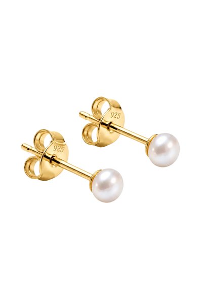 birinci 1926 925 Ayar Gümüş 4 mm Doğal İnci Kadın Küpe