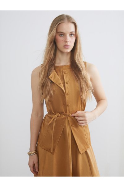 LC Waikiki I Zero Roba Collar Women's Suede-Look Simple Vest from Freezen Store
