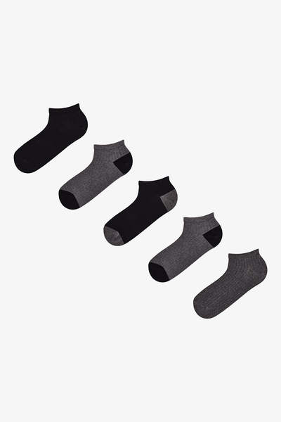 Penti Erkek Lacivert Melanj Black Comfort 5 Çift Patik Çorap