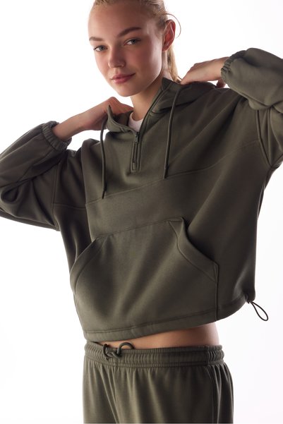Penti Haki Inner Polar Uzun Kollu Sweatshirt
