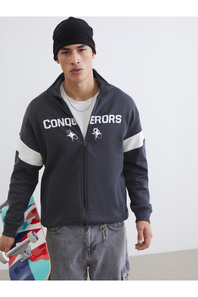 LC Waikiki I Rahatkalıp Upright Roba Collar Men's Zippered Sweatshirt from Fr...