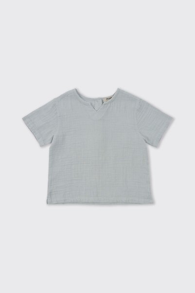 Panço Baby Boy Blue 2-Piece Muslin Set with Shorts
