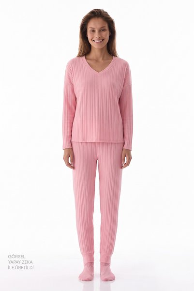Penti Pink Cozy Pink Long Sleeve Pants Pajama Set