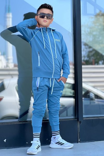 Pina Kids Erkek Çocuk Scuba Atheletic Reglan Kol Kapüşonlu Dalgıç Kumaş Eşofm...
