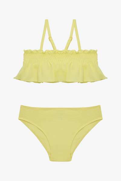 Penti Sarı Kız Çocuk Lilly Lemon Fırfırlı Bandeau Bikini Takımı
