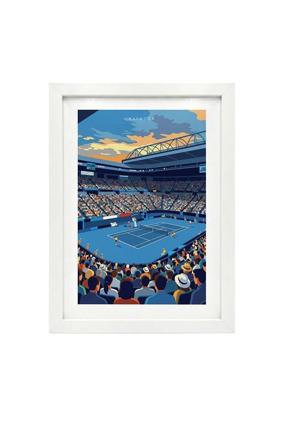 KAYNOCK Australian Open, Tenis Poster Tablo Beyaz Çerçeve