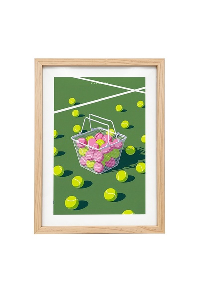 KAYNOCK Tenis Topları, Tenis Poster Tablo Ahşap Çerçeve