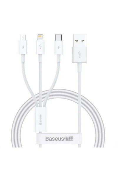 Baseus Cablu Incarcare USB-A - Lightning / microUSB / USB-C Baseus, 100W, 1.5...