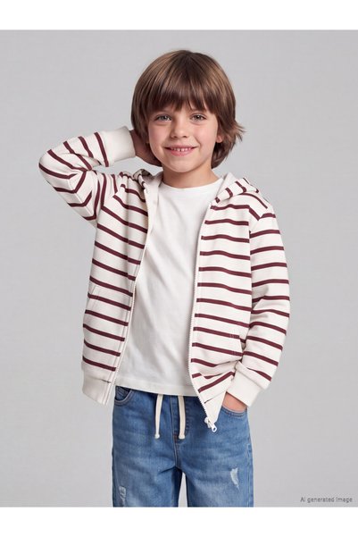 LC Waikiki Timeless Clothing & Timeless Choices Striped Boys' Zip-Up Sweatshirt