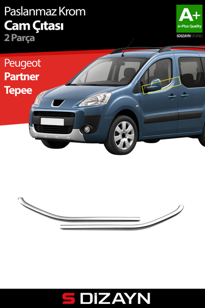S Dizayn S-Dizayn Peugeot Partner Tepee ile Uyumlu Krom Cam Çıtası 2 Prç 2008...