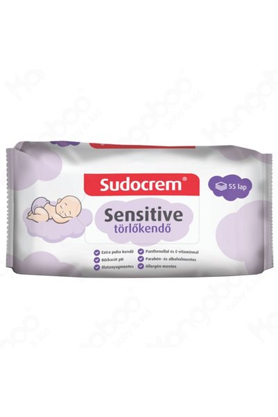 Sudocrem Șervețele umede pentru bebeluși, Sensibile, 55 bucăți