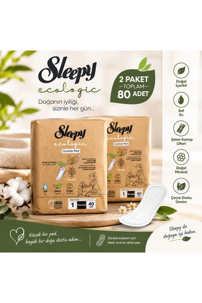 Sleepy Ekolojik Günlük Ped Ekonomik Paket40 Li*2adet
