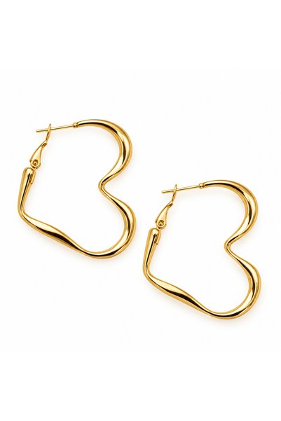 SINEAKSESUAR Gold Clip Heart Earrings