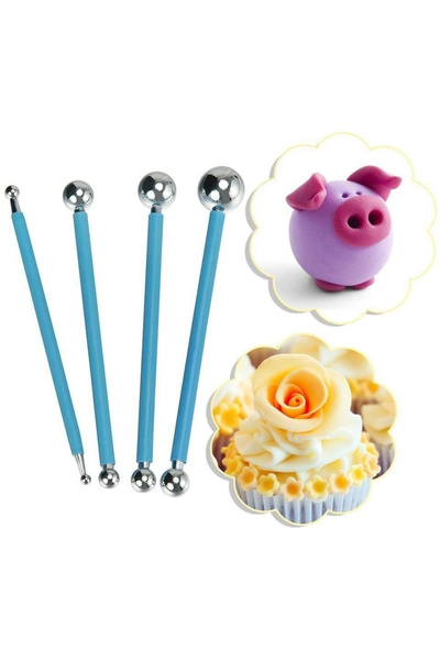 ACUTO Çiçek Ütüsü 4 lü Top Set Modelleme Çift Uçlu Metal Seramik Şekillendirme