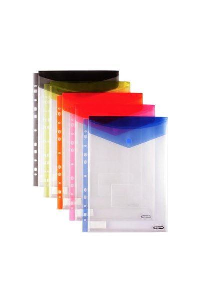 Bigpoint Perforated A4 Vertical Velcro Folder in 5 Different Colors