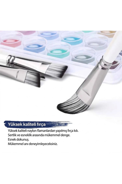 ACUTO Karışık Fırça Seti 10'lu (Düz, Yuvarlak, Kedi Dili, Yan Kesik Uçlu) Yağlı Guaj Sulu Akrilik Boyama İ