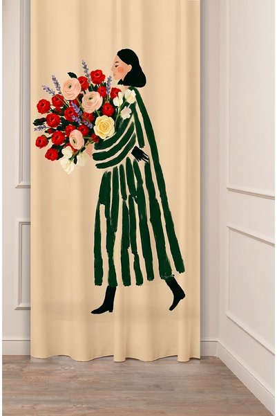 GREENDECOR MİNİMALİST ÇİÇEK DEMETLİ KADIN İLLÜSTRASYONLU ESTETİK VE MODERN TA...