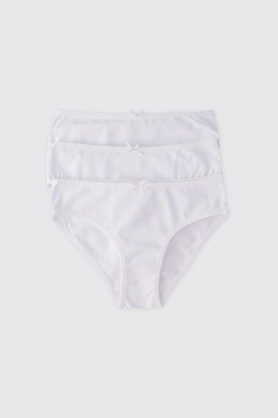 Panço Girl's 3-Piece White Slip Set