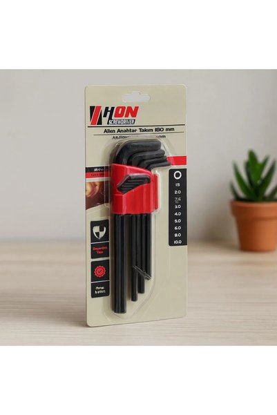 Generic Brand Allen Key Set 9 Pieces Black Long 180 mm Mgc