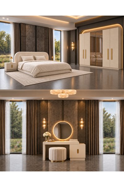 inegölmobilyası Dolce Yatak Odası Takımı MDF & Baza Hediyeli !